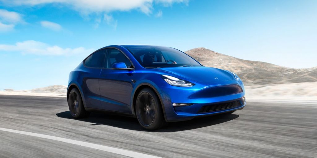 Tesla Modelo Y color azul
